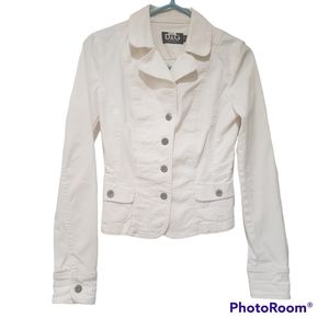 Dolce & Gabana white denim jacket Size  S cotton buttons closure
